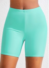 High Waisted Mint Green Stretch Swim Shorts