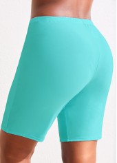 High Waisted Mint Green Plus Size Swim Shorts