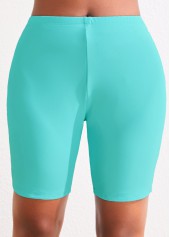 High Waisted Mint Green Plus Size Swim Shorts