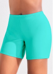High Waisted Cyan Plus Size Swimwear Shorts
