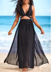 Side Slit Cut Out Black Cover Up