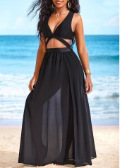 Side Slit Cut Out Black Cover Up
