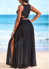 Side Slit Cut Out Black Cover Up