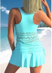 Cyan Plus Size Layered Tankini Set