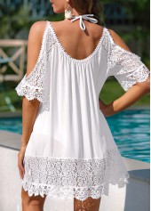 Cold Shoulder Lace White Cover Up