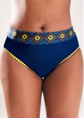 Tribal Print Patchwork Blue Bikini Set