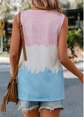 Multi Color V Neck Pocket Tank Top