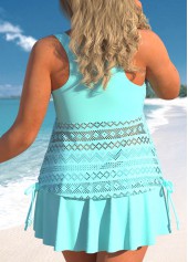 Cyan Plus Size Layered Tankini Set