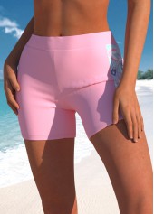 Paisley Print Lace Light Pink Tankini Set