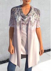 Draped Neck Tank Top and Dusty Pink Cardigan