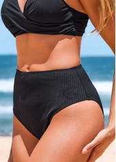 Wide Strap Criss Cross Black Bikini Set