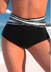 Black High Waisted Polka Dot Bikini Bottom