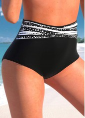 Black High Waisted Polka Dot Bikini Bottom