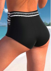 Black High Waisted Polka Dot Bikini Bottom