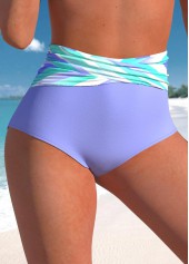 Striped Criss Cross Light Purple Bikini Set