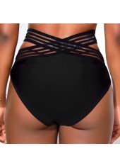 Mesh Stitching Asymmetry Black Bikini Set