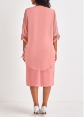 Dusty Pink H Shape Fake 2in1 Dress