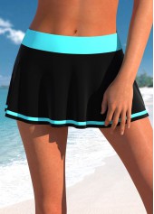 Polka Dot Drawstring Cyan Tankini Set