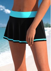 Polka Dot Drawstring Cyan Tankini Set