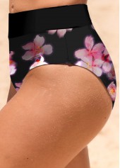 Floral Print Bowknot Pink Bikini Set