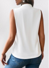 White V Neck Lightweight Tank Top
