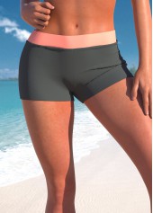 Halter Striped Patchwork Grey Tankini Set