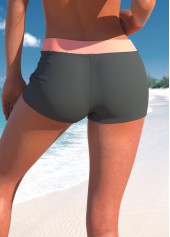 Halter Striped Patchwork Grey Tankini Set