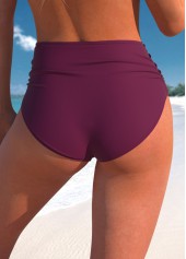 Criss Cross Dark Reddish Purple Cutout Bikini Set