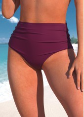 Criss Cross Dark Reddish Purple Cutout Bikini Set