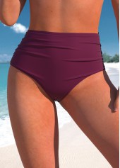 Criss Cross Dark Reddish Purple Cutout Bikini Set