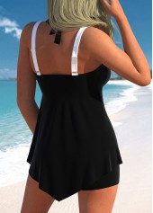 Contrast Lace Up Black Swimdress Top-No Bottom