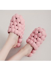 Falt Light Pink Round Toe Sliders