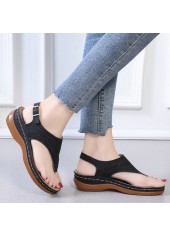 Toe Post Black Low Heel Flip Flops