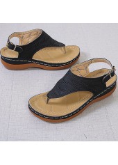 Toe Post Black Low Heel Flip Flops