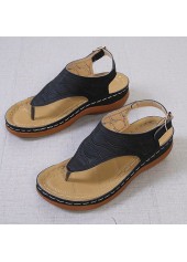 Toe Post Black Low Heel Flip Flops