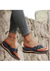 Toe Post Mid Heel Navy Flip Flops
