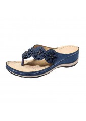 Toe Post Mid Heel Navy Flip Flops