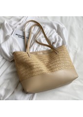 Hemp Light Camel Zip Shoulder Tote Bag