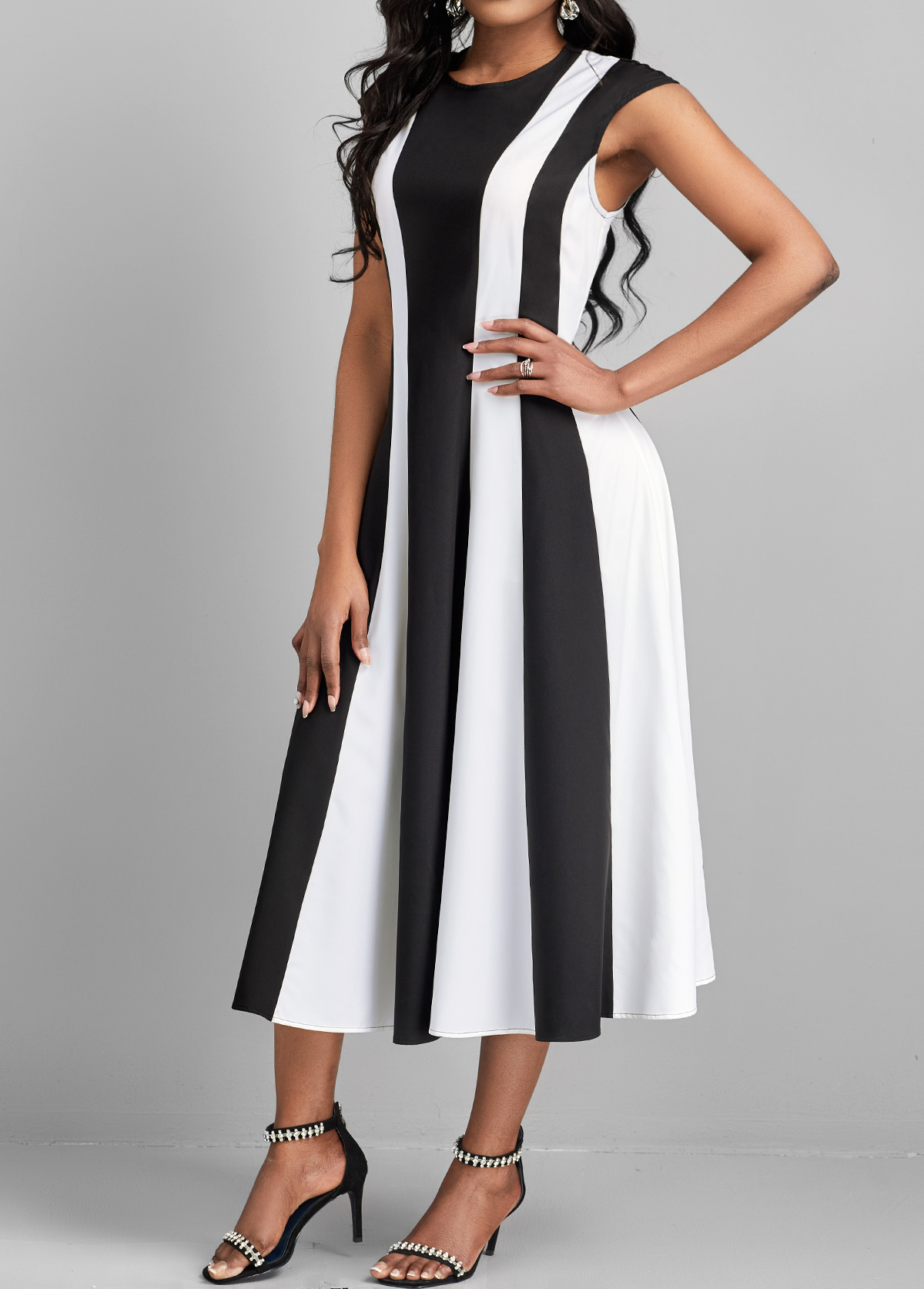 Round Neck Zipper Black Short Sleeve Dress | Rosewe.com - USD $22.99