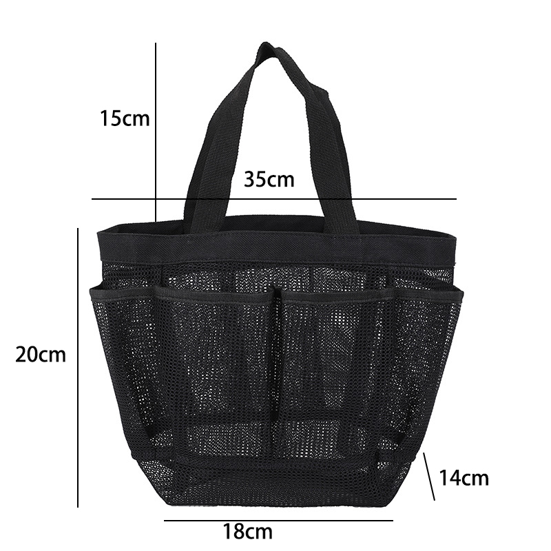 Open Black Mesh Polyester Hand Bag
