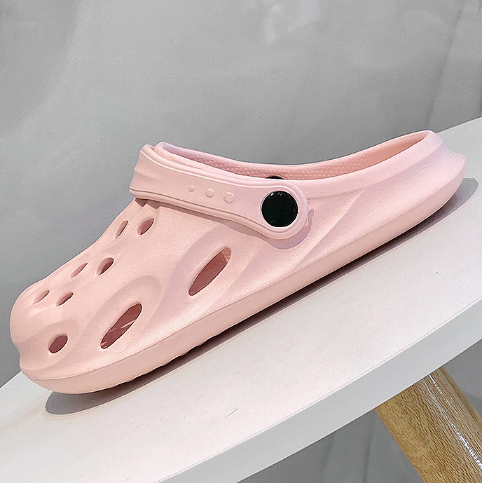 Pink Round Rubber Toe Falt Sliders