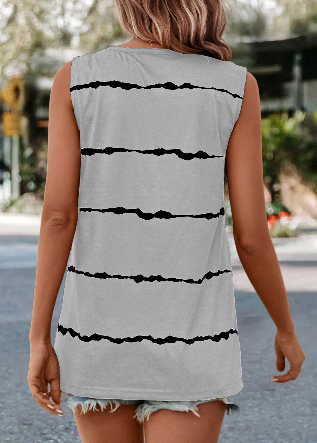 Rhapsody Tank Top w/print (grey)