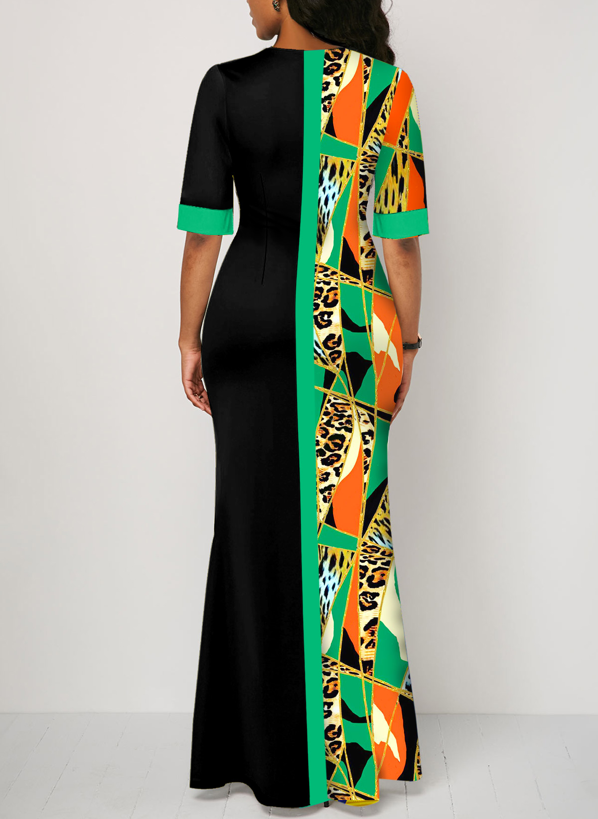 Leopard Split Multi Color Maxi Dress