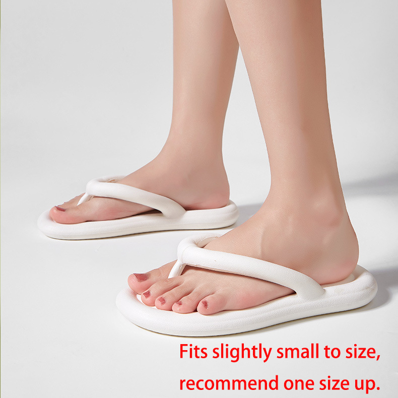 White Toe Post Falt Rubber Flip Flops