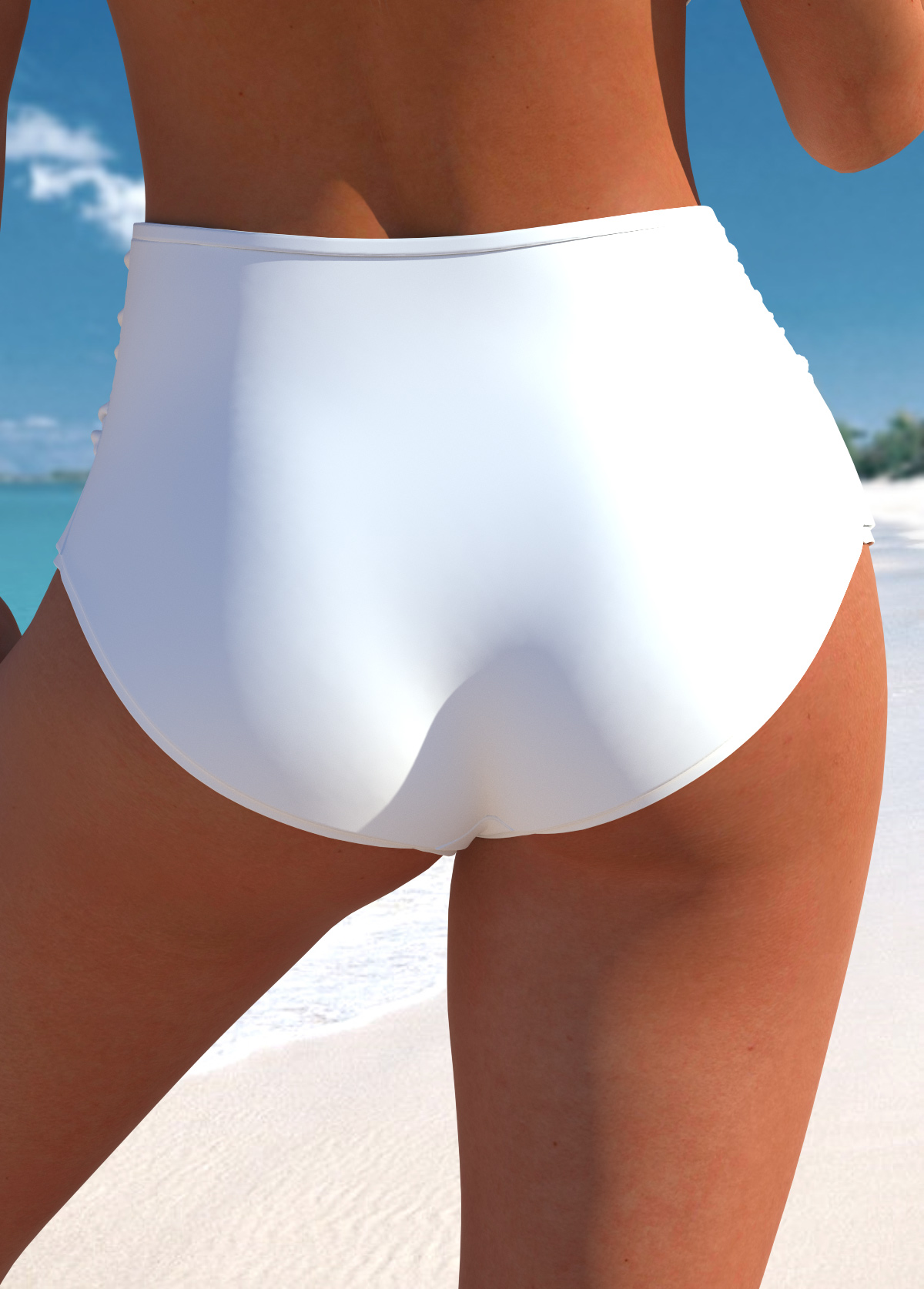 Halter Bowknot Jacquard White Bikini Set