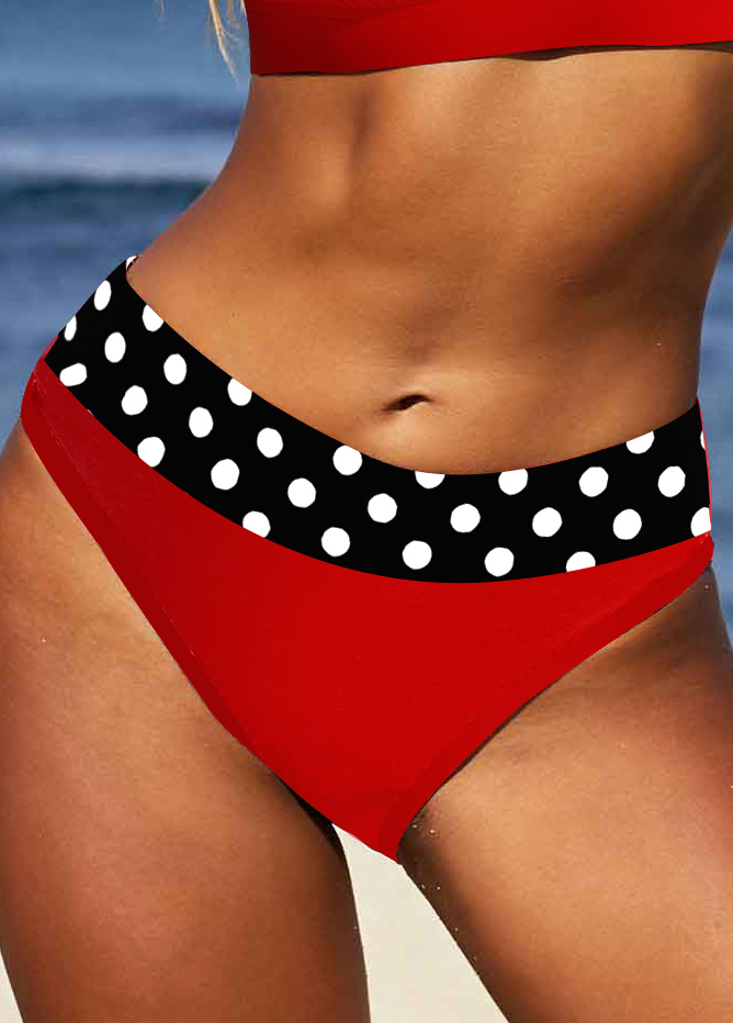 Polka Dot Criss Cross Red Bikini Set