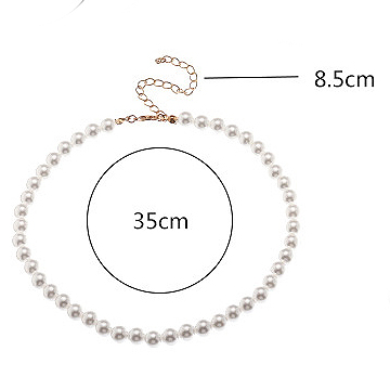 Small Pearl Detail White Round Necklace
