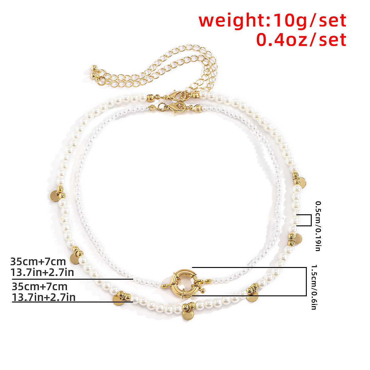 White Round Pearl Design Necklace Set