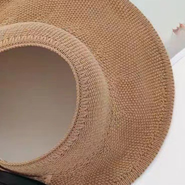Bowknot Detail Knitwear Light Coffee Visor Hat