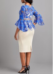 White Embroidery Square Neck Bodycon Dress